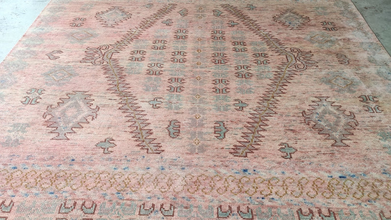 Olivia 9x12 Pink & Grey Hand-Knotted Oushak Rug | Banana Manor Rug Company