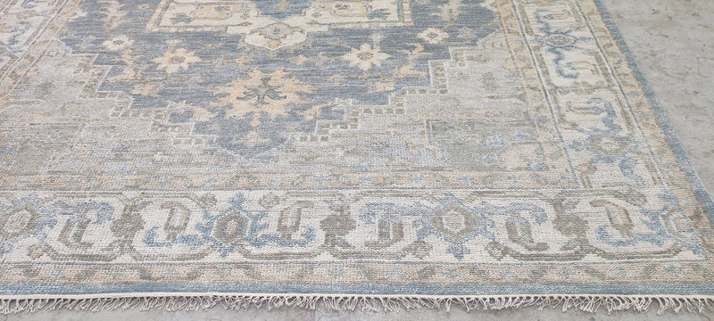 Olivia Erwin Light Blue and Ivory Hand-Knotted Oriental Rug 8x10 | Banana Manor Rug Company