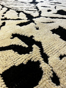 Olivia Vinall 9x12 Black and Ivory Hand-Knotted Modern Rug | Banana Manor Rug Company
