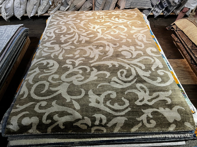 Opal 5x8 Brown and Beige Floral Rug | Banana Manor Rug Company