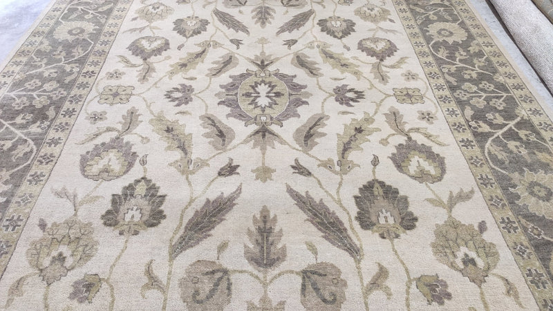 Ophelia 9x12 Gold and Brown Hand-Knotted Oushak Rug | Banana Manor Rug Company