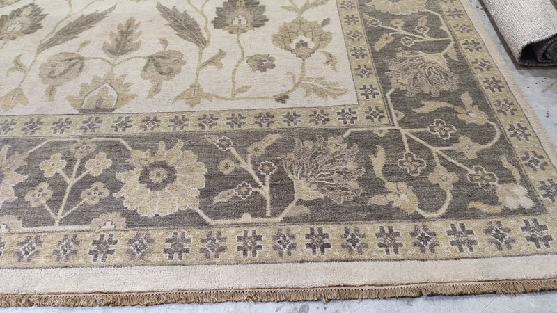 Ophelia 9x12 Gold and Brown Hand-Knotted Oushak Rug | Banana Manor Rug Company