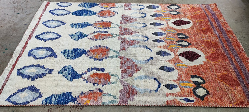 Oscar Kightley Hand-Knotted Ivory Multi-Colored Modern (Various Sizes) | Banana Manor Rug Company