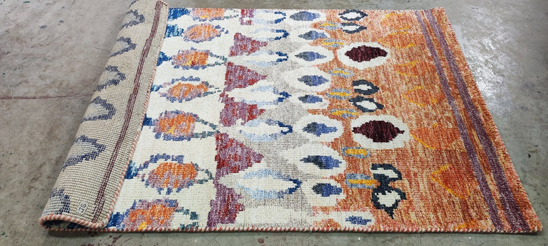 Oscar Kightley Hand-Knotted Ivory Multi-Colored Modern (Various Sizes) | Banana Manor Rug Company