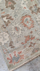 Paisley 2.6x14 Hand-Knotted Tan and Rust Oushak Runner | Banana Manor Rug Company