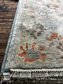 Paisley 2.6x14 Hand-Knotted Tan and Rust Oushak Runner | Banana Manor Rug Factory Outlet