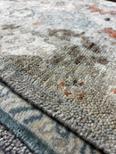 Paisley 2.6x14 Hand-Knotted Tan and Rust Oushak Runner | Banana Manor Rug Factory Outlet