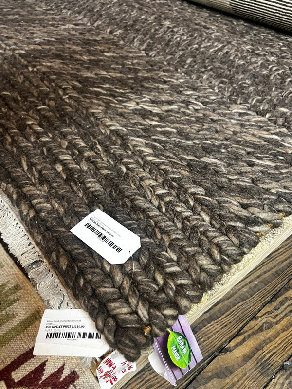 Palacio 5x8.3 Handwoven Brown Durrie Rug | Banana Manor Rug Factory Outlet