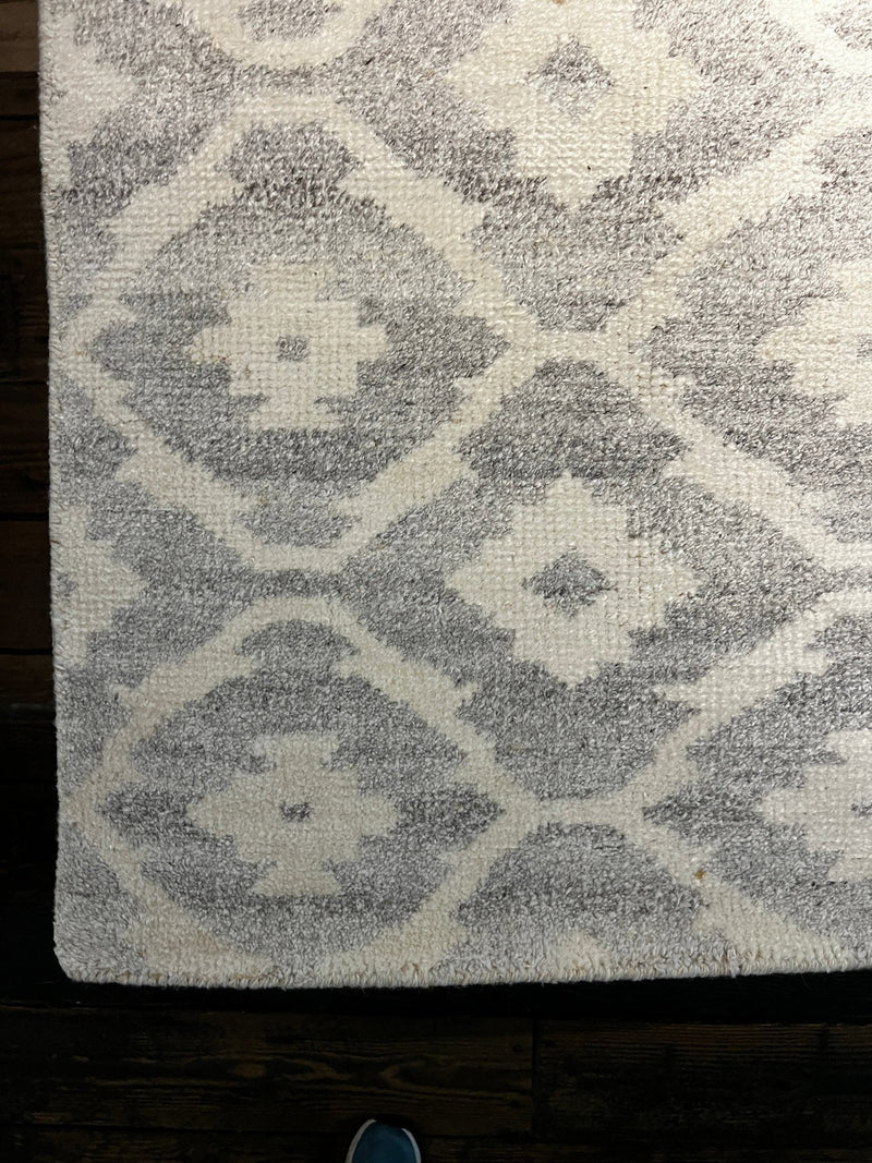 Pamela Fitch Silver and Grey Hand-Knotted Modern Rug 5x8 | Banana Manor Rug Company