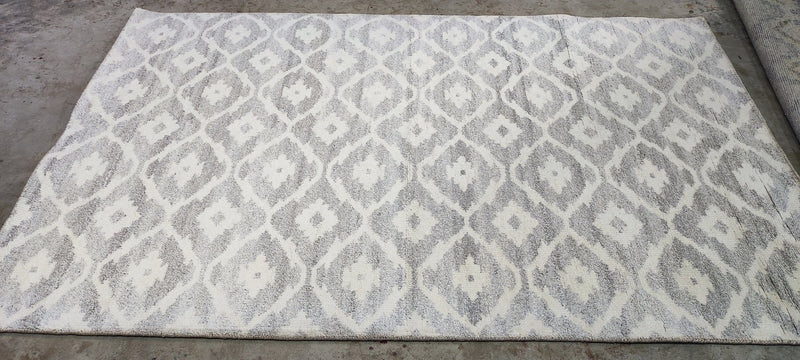 Pamela Fitch Silver and Grey Hand-Knotted Modern Rug 5x8 | Banana Manor Rug Company