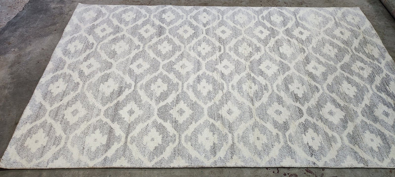 Pamela Fitch Silver and Grey Hand-Knotted Modern Rug 5x8 | Banana Manor Rug Company