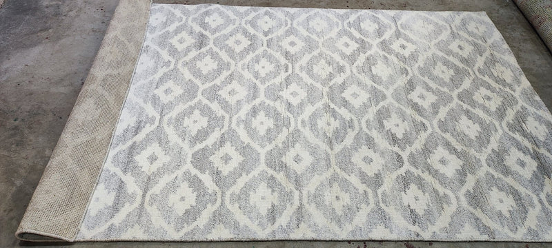 Pamela Fitch Silver and Grey Hand-Knotted Modern Rug 5x8 | Banana Manor Rug Company