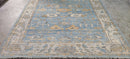 Pamela Shamshiri Light Blue and Tan Hand-Knotted Oushak Rug 8x10 | Banana Manor Rug Company