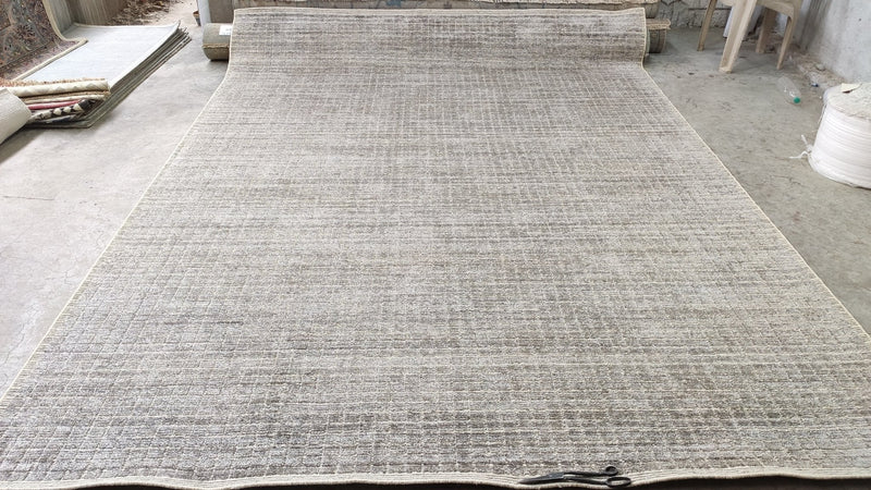 Paul McBartney 8.6x11.6 Grey Handwoven Cubed Rug | Banana Manor Rug Company