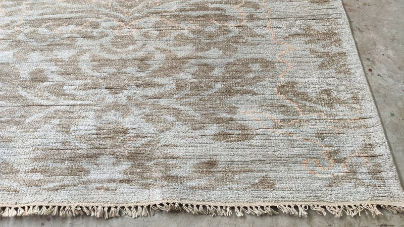 Pearl 5.6x8.6 Beige and Brown Hand-Knotted Rug | Banana Manor Rug Company