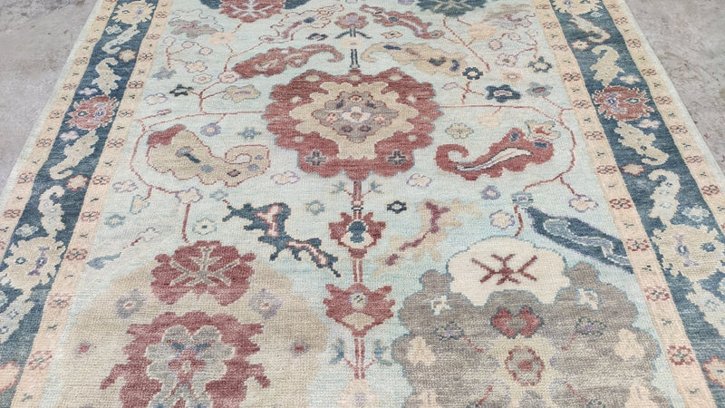 Pennilyn 6.3x9.3 Grey Hand-Knotted Oushak Rug | Banana Manor Rug Company