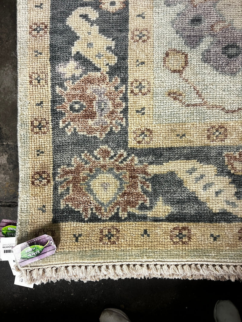 Pennilyn 6.3x9.3 Grey Hand-Knotted Oushak Rug | Banana Manor Rug Factory Outlet