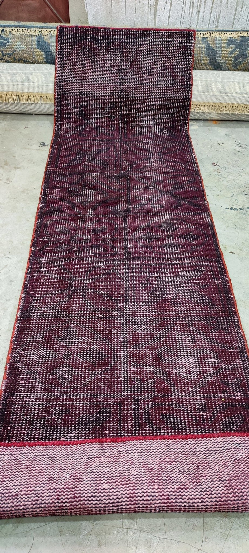 Penny Drue Baird Dark Red Hand-Knotted Oushak Runner 2x7.6 | Banana Manor Rug Company