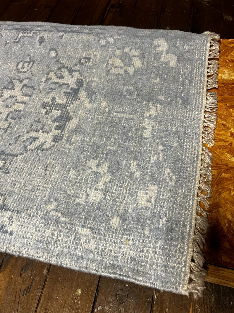 Pinkman 2.3x10 Hand-Knotted Light Blue Runner | Banana Manor Rug Factory Outlet