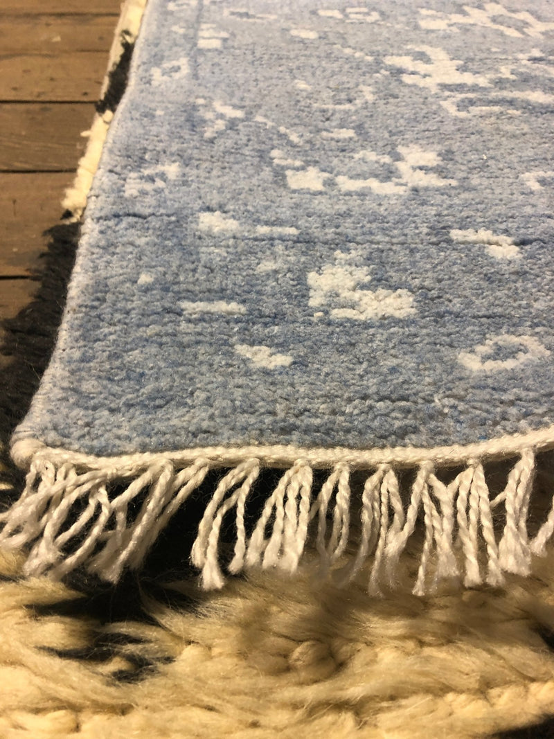 Pinkman 2.3x10 Hand-Knotted Light Blue Runner | Banana Manor Rug Company