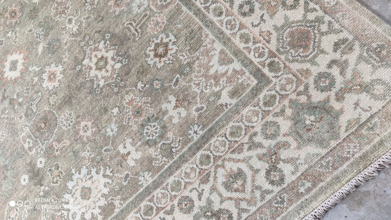 Polly 8.3x10.3 Light Brown Hand-Knotted Oushak Rug | Banana Manor Rug Company