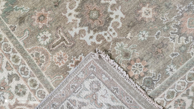 Polly 8.3x10.3 Light Brown Hand-Knotted Oushak Rug | Banana Manor Rug Company