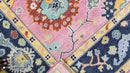 Poppy Presley 7.9x10 Hand-Knotted Pink and Blue Oushak Rug | Banana Manor Rug Company
