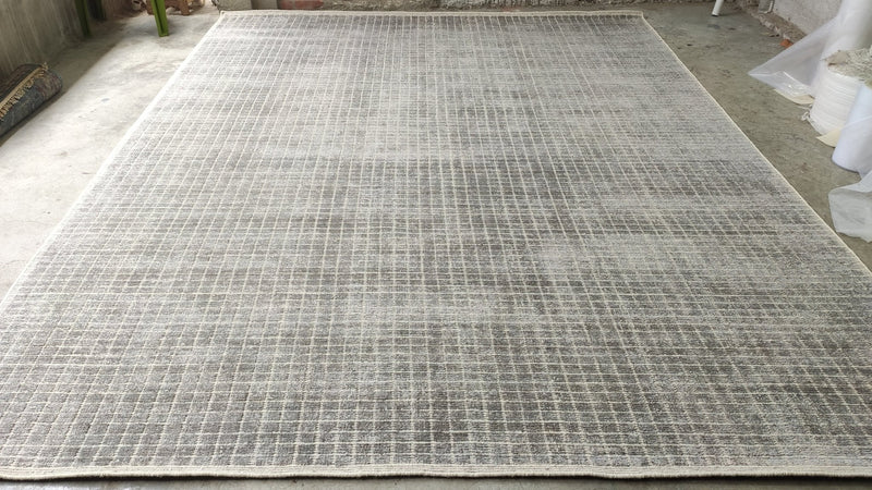 Professor Forthingham 10x13 Light Grey Handwoven Modern Rug | Banana Manor Rug Company