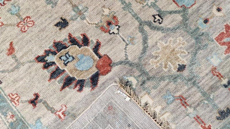 Quinn 9x12 Tan and Beige Hand-Knotted Oushak Rug | Banana Manor Rug Company