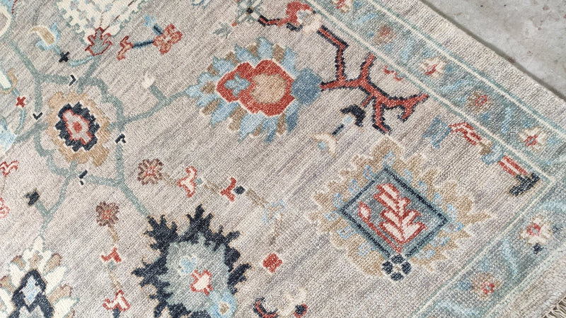 Quinn 9x12 Tan and Beige Hand-Knotted Oushak Rug | Banana Manor Rug Company