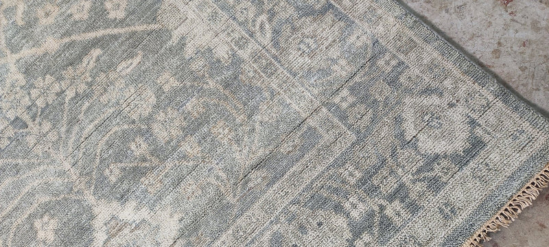 Rainey Richardson Silver and Grey Hand-Knotted Oushak Rug 6x9.3 | Banana Manor Rug Company