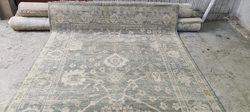 Rainey Richardson Silver and Grey Hand-Knotted Oushak Rug 6x9.3 | Banana Manor Rug Company