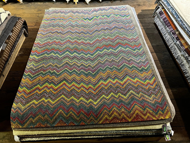 Raj 5x7 Rainbow Zig-Zagged Rug | Banana Manor Rug Company