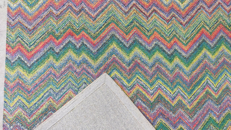 Raj 5x7 Rainbow Zig-Zagged Rug | Banana Manor Rug Company