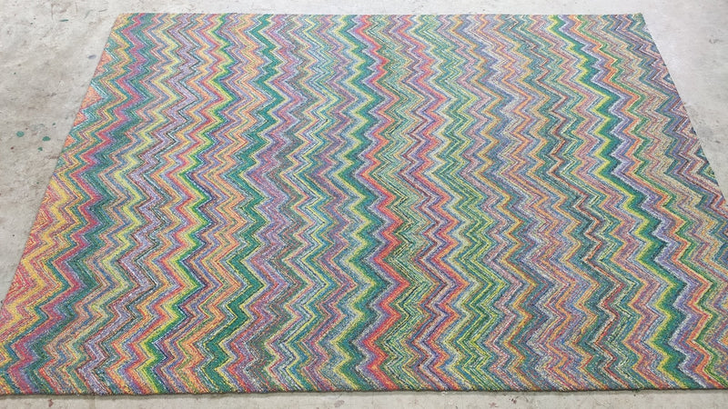 Raj 5x7 Rainbow Zig-Zagged Rug | Banana Manor Rug Company