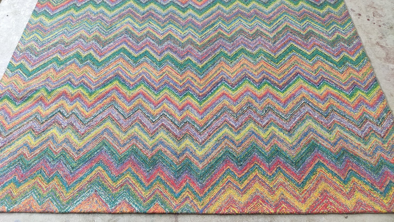 Raj 5x7 Rainbow Zig-Zagged Rug | Banana Manor Rug Company