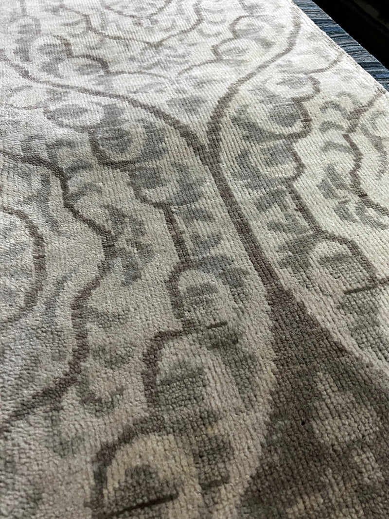 Ratana 2.3x8.6 Beige Hand-Knotted Modern Runner | Banana Manor Rug Company