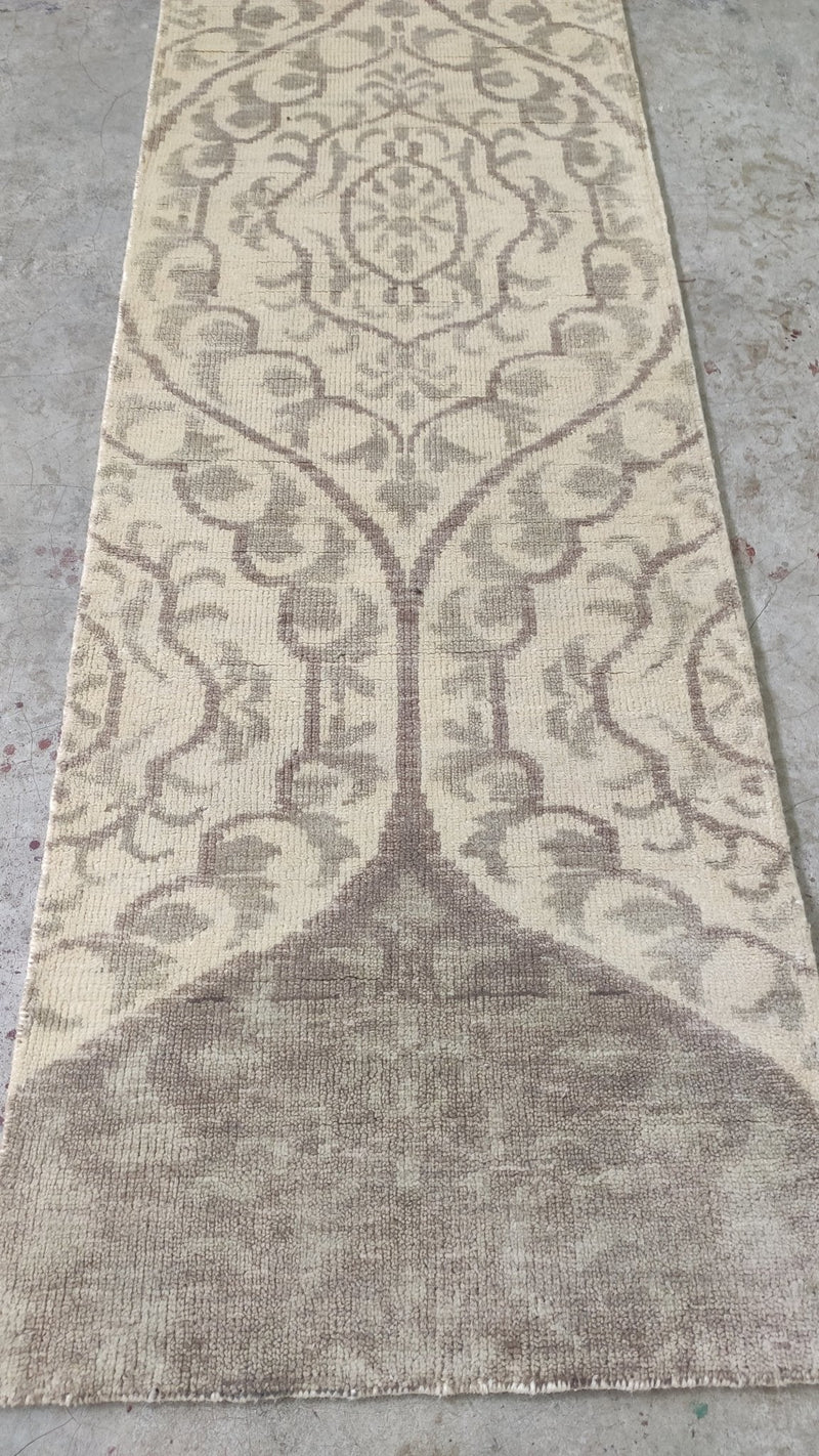 Ratana 2.3x8.6 Beige Hand-Knotted Modern Runner | Banana Manor Rug Company