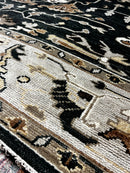 Raven Baxter 9x12 Dark Green and Ivory Hand-Knotted Oushak Rug | Banana Manor Rug Factory Outlet