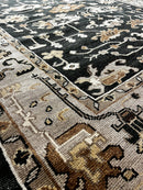 Raven Baxter 9x12 Dark Green and Ivory Hand-Knotted Oushak Rug | Banana Manor Rug Factory Outlet