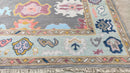 Raya 8x10 Grey and Light Blue Oushak Rug | Banana Manor Rug Company
