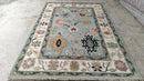 Rebecca De Mornay 6x9 Light Green and Ivory Hand-Knotted Oushak Rug | Banana Manor Rug Company