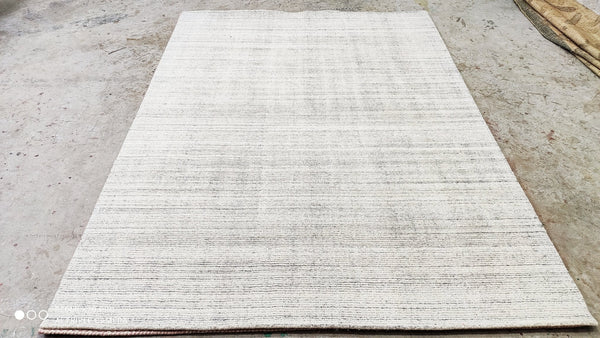 Reed Rothchild 5.3x7.6 Natural Beige Loop Cut Handwoven Durrie Rug | Banana Manor Rug Company