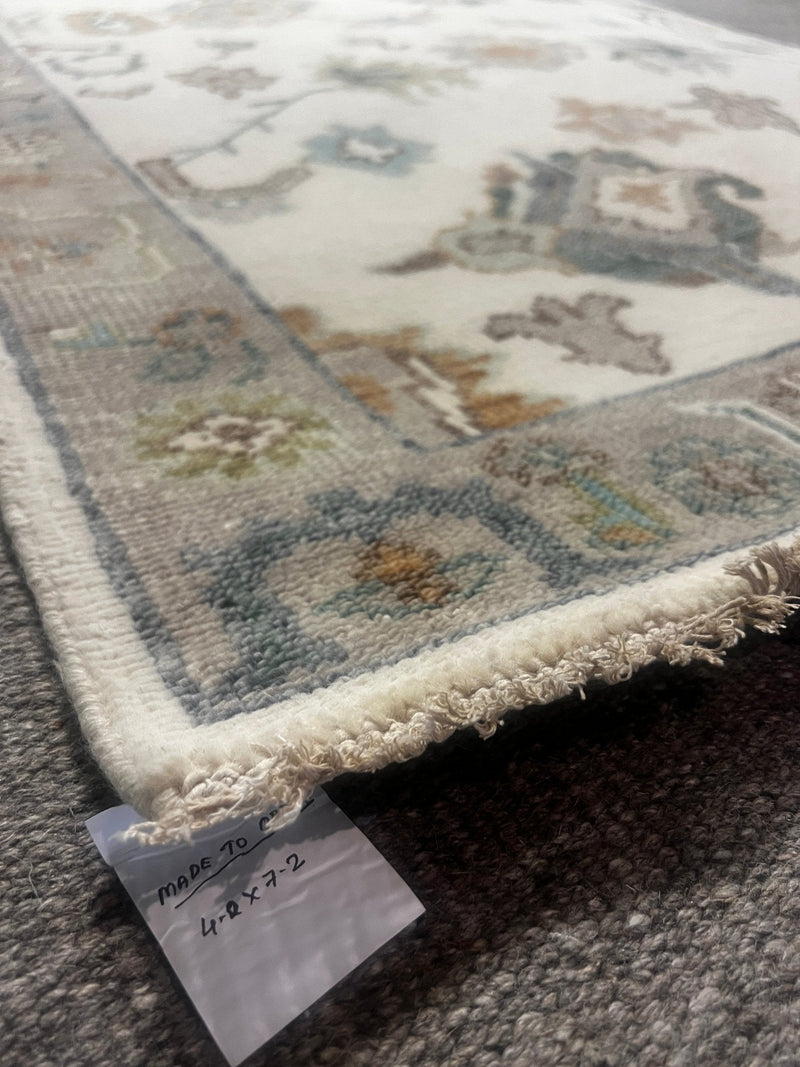 Reese 8.3x10 Hand-Knotted Cream and Brown Oushak Rug | Banana Manor Rug Factory Outlet