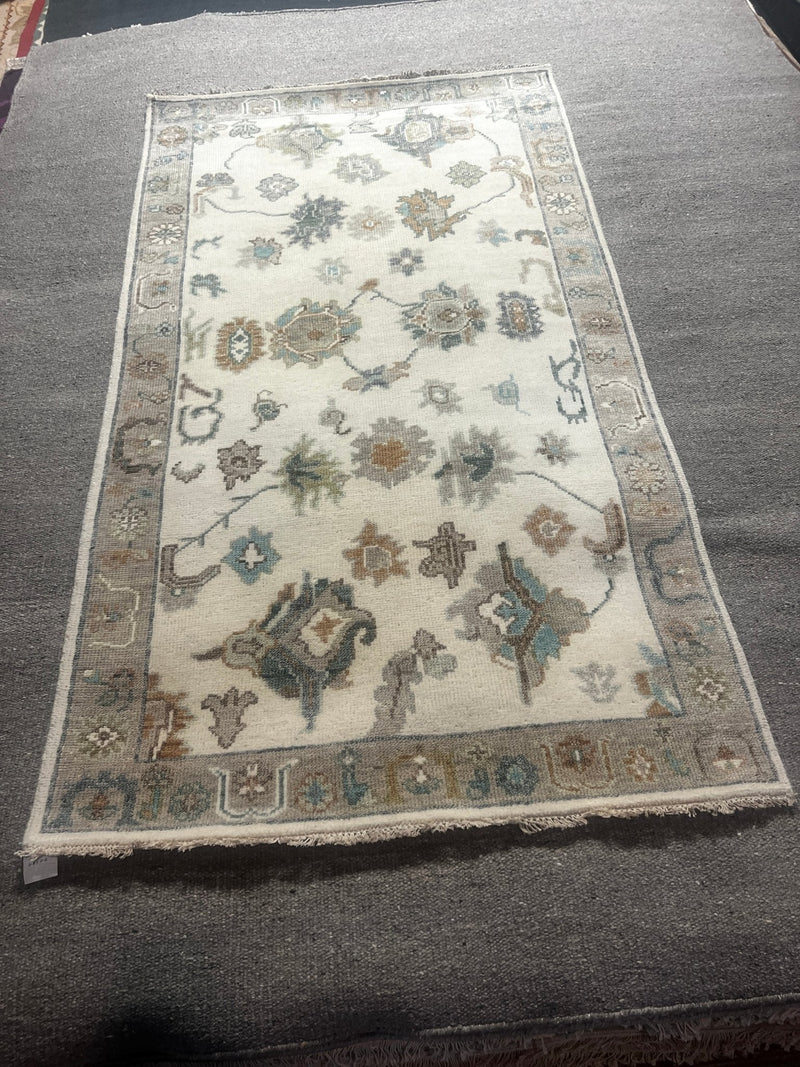 Reese 8.3x10 Hand-Knotted Cream and Brown Oushak Rug | Banana Manor Rug Factory Outlet