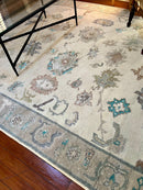 Reese 8.3x10 Hand-Knotted Cream and Brown Oushak Rug | Banana Manor Rug Company