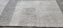 Reik Hand-Knotted Modern Rug Ivory and Dark Grey High-Low 9.3x12.3 | Banana Manor Rug Company