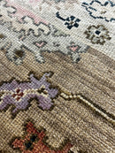 "Renske" Tan and Rust Hand-Knotted Oushak Sample🍌8x10 | Banana Manor Rug Company