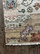 "Renske" Tan and Rust Hand-Knotted Oushak Sample🍌8x10 | Banana Manor Rug Company