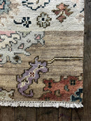 "Renske" Tan and Rust Hand-Knotted Oushak Sample🍌8x10 | Banana Manor Rug Company